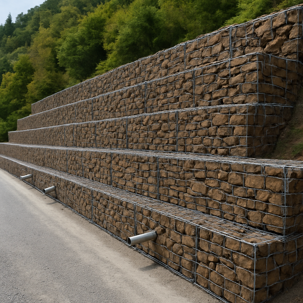 габионы, подпорные стены